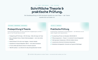 SHK-Prüfungs-Bundle – Gesellenprüfung (1+2) + WiSo + Trainer-App