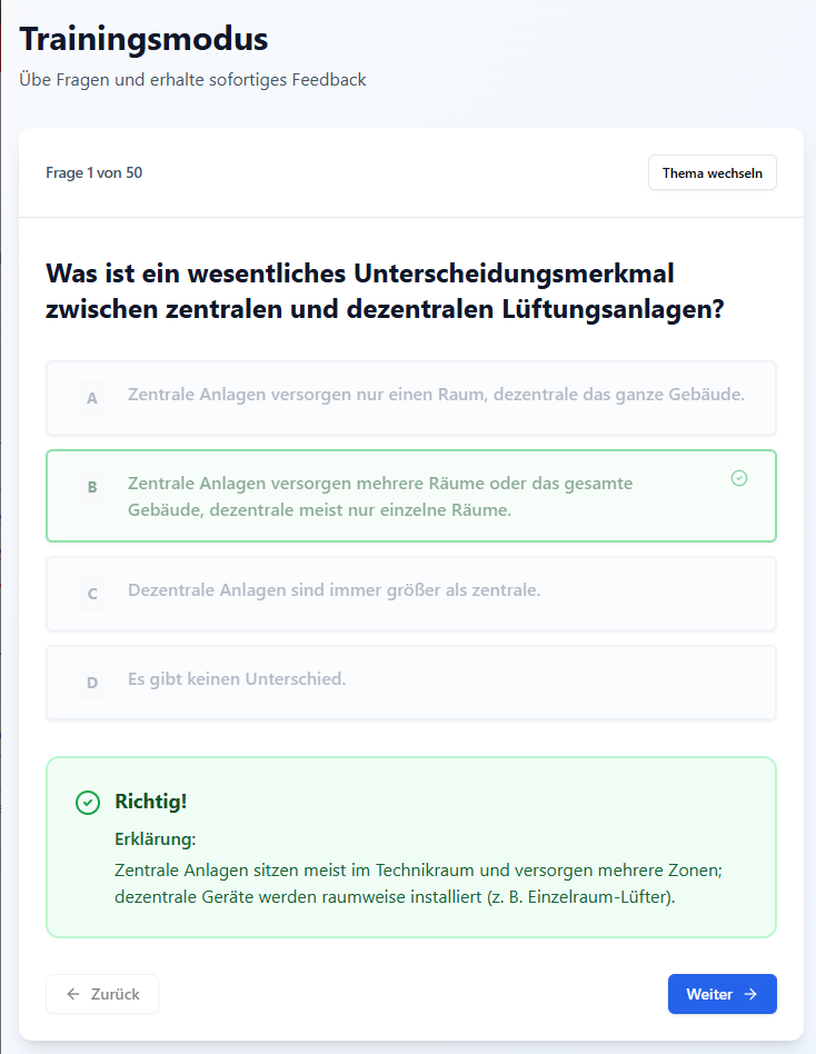 Kälte-Trainer App – Lern-App für Mechatroniker Kältetechnik (AP1/2)