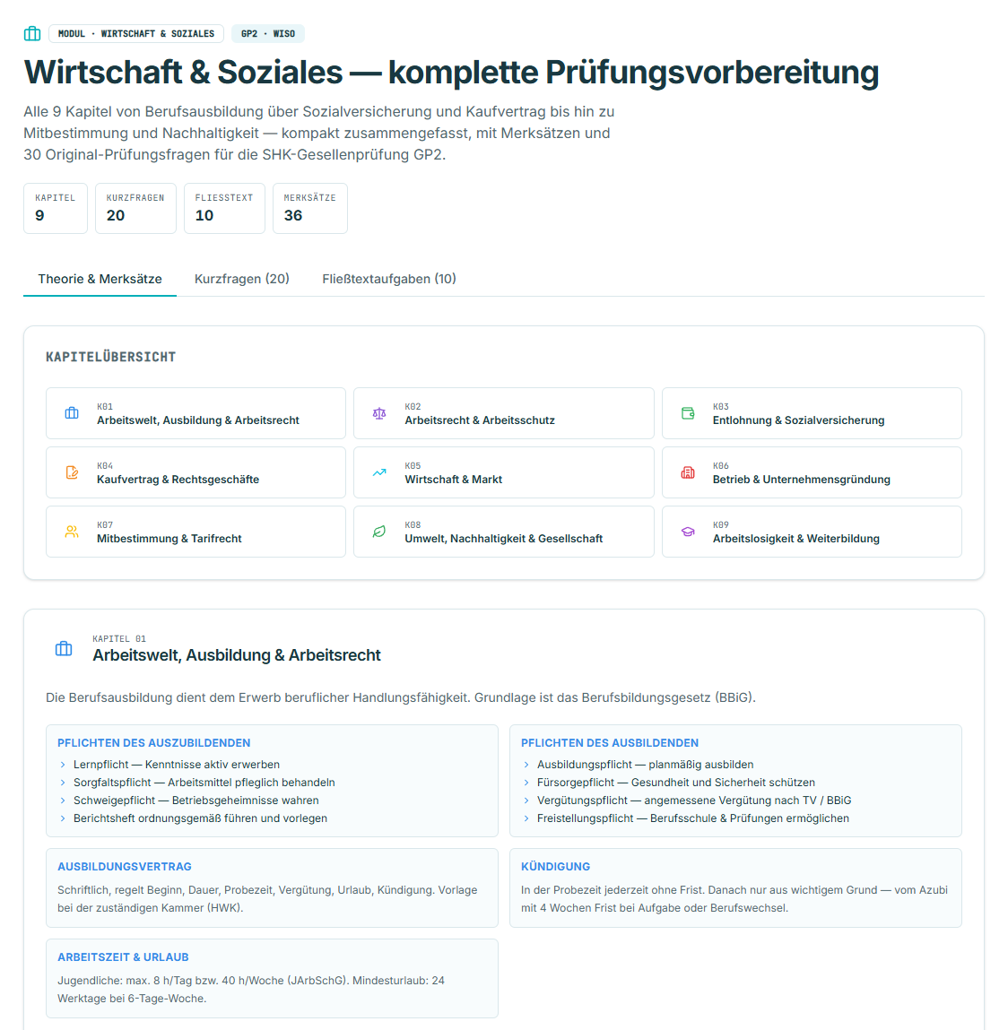 SHK-Prüfungs-Bundle – Gesellenprüfung (1+2) + WiSo + Trainer-App